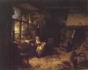 Adriaen van ostade Interior with Peasants USA oil painting artist